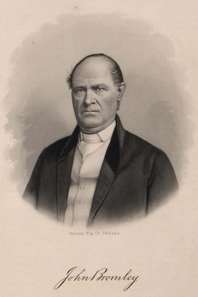 John Bromley, who immigrated to Philadelphia from England in 1840 and started a multi-generation family textile business in Kensington. Historical Society of Pennsylvania.
