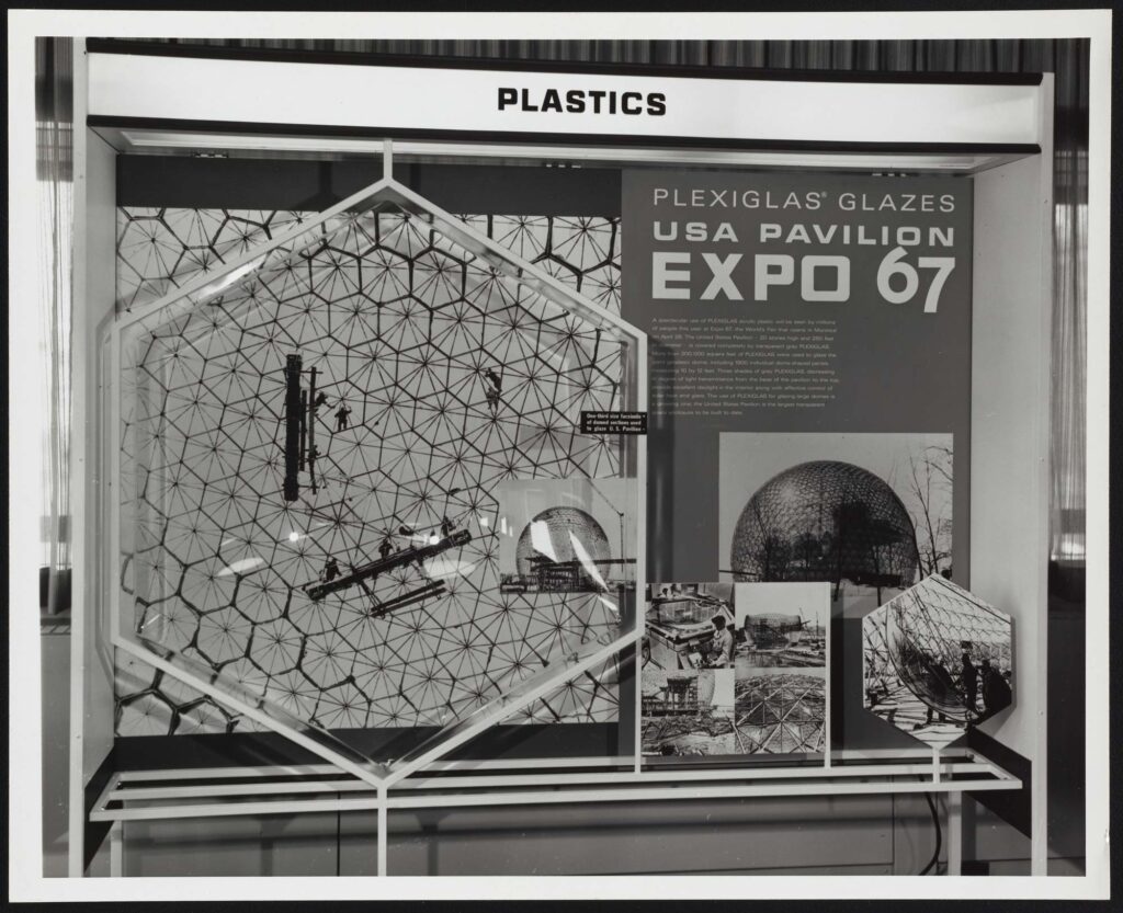 Rohm & Haas Plexiglass display at the 1967 World Expo in Montreal. Science History Institute.